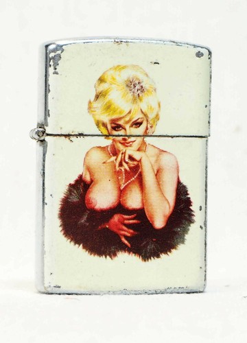Rare Vintage Pin-Up Topless Blonde Lady Spesco Cigarette Lighter Japan Risque - Picture 1 of 7