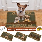 Funny Welcome Doormat Cartoon Dog Carpet -Go Away Unless You Have Beer And Dog