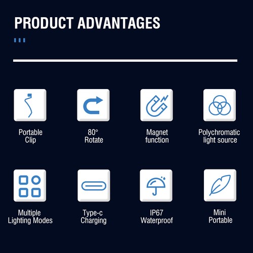 BORUiT V20 LED Keychain EDC Flashlight Type-C Rechargeable V10 Torch Work Light - Picture 30 of 62