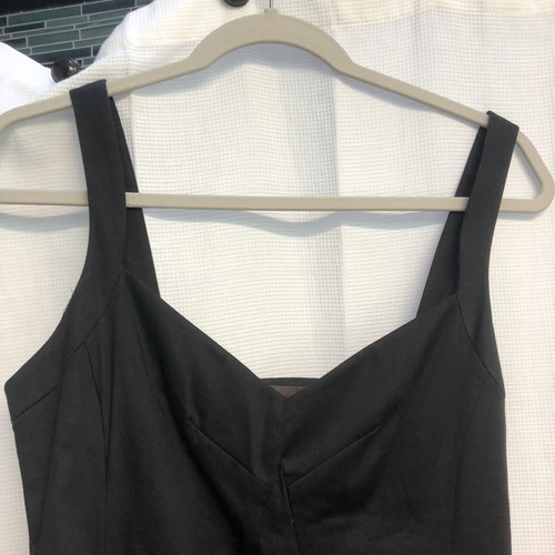 Reiss Black Sleeveless Fit And flare Whimsigoth Sateen Dress 10 - Picture 5 of 9