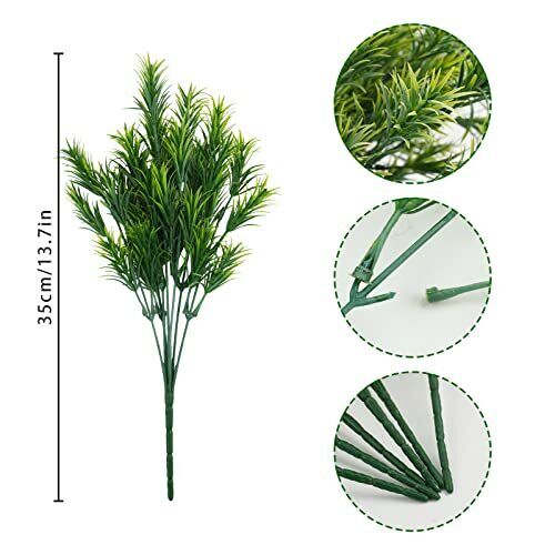 6PCS Artificial Greenery Bush Faux Plastic Shrubs for Home Garden Kitchen - Picture 5 of 9
