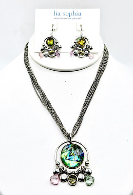 Collier Lia Sophia Alpine - Argent Avec Perles De Verre Et Résine, Longueur 45-48 Cm, Neuf Sans Emballage