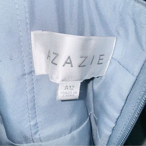 Azazie himmelblau Gr. 12 Brautjungfernkleid Maxi Neckholder hinten - Bild 7 von 10