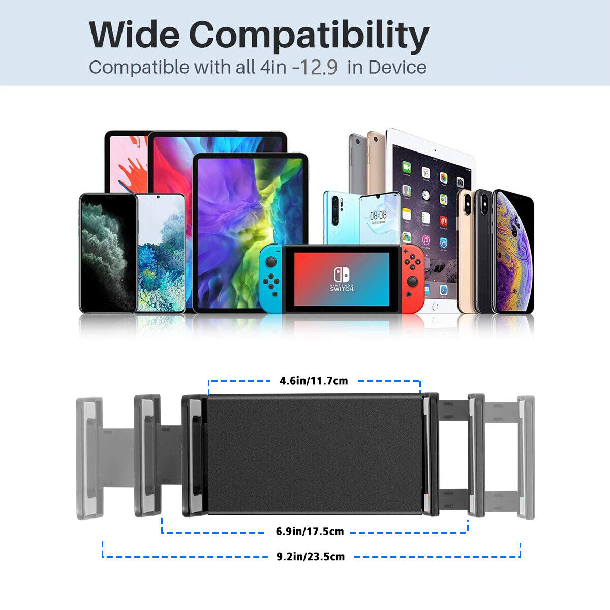 Adjustable iPad Tablet Floor Stand Holder Mount for iPad Cell Phones 4.6"-12.9" - Picture 9 of 18