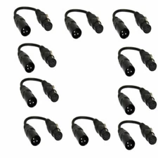 10 Pack DMX Adapters cables 3 Pin male To 5 Pin female 