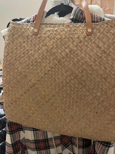 Kate Spade Straw large Tote Embroidered Peacock Design Pre loved - Picture 6 of 8