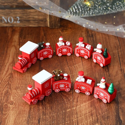 Tren de Madera Vintage Decoración de Navidad Niños Regalo Navidad Árbol de Navidad Adornos - Imagen 7 de 36