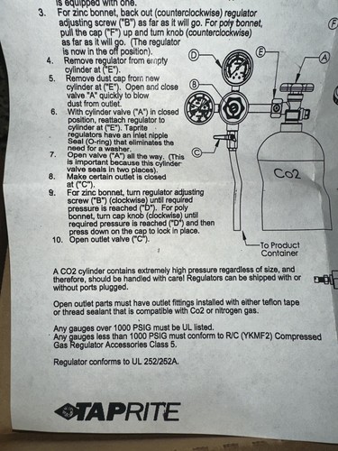 BRAND NEW Taprite SECONDARY REGULATOR W/CHECK - Picture 4 of 5