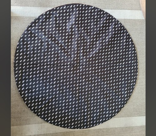 Milkmade Goods Vegan Leather 40” Round Cognac Reversible Playmat in Modern Lines - Picture 3 of 5