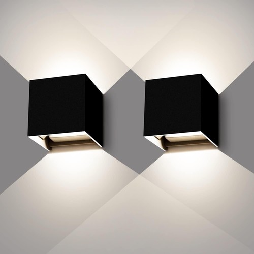 LED Warm Black White 12W Wall Light Waterproof Outdoor Upper and Lower Lights - Picture 12 of 20