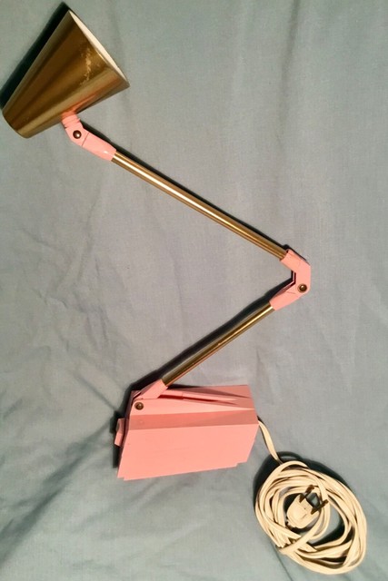 pink and gold desk lamp