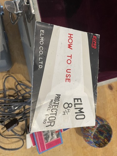 1950s FILM PROJECTOR ELMO E-80 STANDARD 8MM IN CASE. COLLECTABLE - Picture 2 of 4