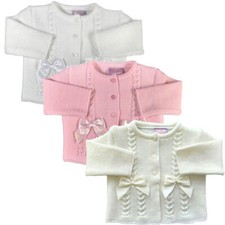 Baby Girl Cardigan BOWS Knitted Long Sleeve Cable