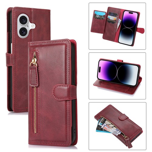 Zipper Leather Wallet Phone Case For iPhone 16 15 14 13 12 11 Pro Max XR 8 7 6 - 第 57/66 張圖片