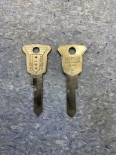 VINTAGE (2)  ILCO ? “ H “ Cylinder Key Blank for Mercury Lincoln Ford Uncut