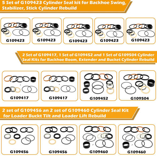 Whole Machine Hydraulic Cylinder Seal Kit for Case 580C 580SE 580SD 580 Backhoe - Picture 5 of 12