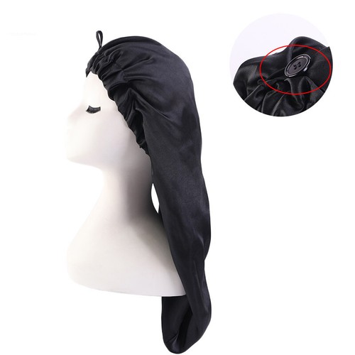 Women Lady Satin Turban Long Sock Night Sleep Cap Hair Care Bonnet Headwrap Hat - Picture 17 of 51