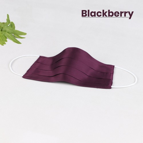 Silk face mask reusable luxury washable breathable Nose Virus Protect Blackberry - Picture 7 of 8