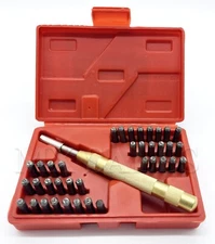 38PC LETTER NUMBER STAMPING STAMP TOOL SET KIT AUTOMATIC METAL PUNCH