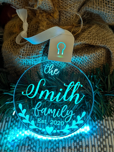 Family Established Personalised Name Bauble LED Light Hanging Xmas Decoration - Bild 6 von 14