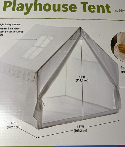 Carpa de juego grande para niños Hearthsong 43""x43""x45"" 2 ventanas y puerta trasera corbata - Imagen 4 de 4