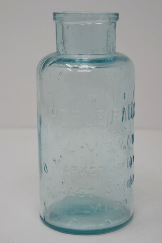Vintage Pure Horseradish Green Glass Jar LM Lyon Saginaw, Mich - Picture 9 of 9