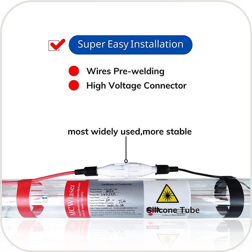 Tubo laser CO2 MCWlaser 80 W 100 W 130 W 150 W 180 W Air Express & assicurazione - Foto 6 di 15