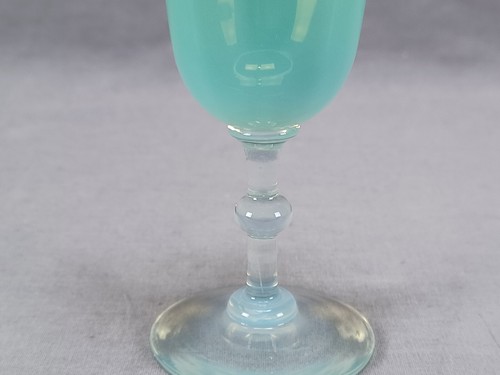 Antique Dorflinger Green Opalescent Opal Glass Wine Glass Circa 1915 - Picture 6 of 10