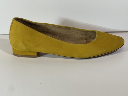 Antonio Melani Vintal Vintage Ballet Flats Size 6.5M Suede Yellow Made In Brazil - Picture 4 of 10
