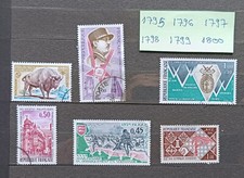lot timbres  france oblitérés 1974 n° 1795 1796 1797 1798 1799 1800
