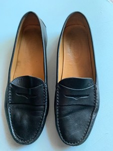 Tods-Loafers-Women-39-5-Black-Slip-On-Flats-Casual-Leather-Womens-Shoes