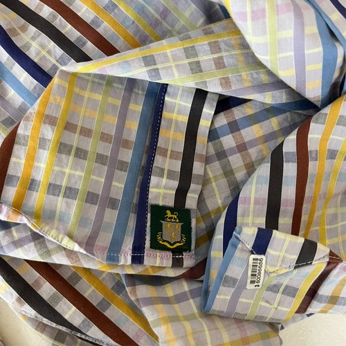 Robert Talbot Long Sleeve Button Shirt Men's XL Multicolor Striped Pocket Collar - Picture 10 of 10