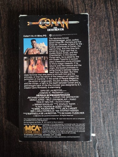 Conan the Destroyer (VHS) 1984 First Run Collectors Edition Rare Copy - Picture 3 of 6