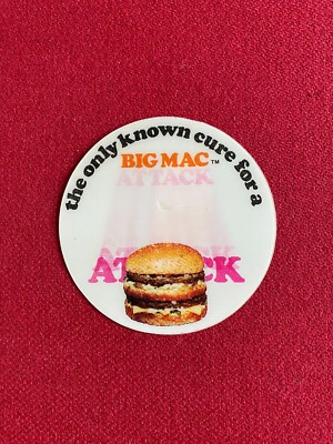 1976, McDonald's, Employee Uniform ''BIG MAC ATTACK'' Tag (Scarce / Vintage)