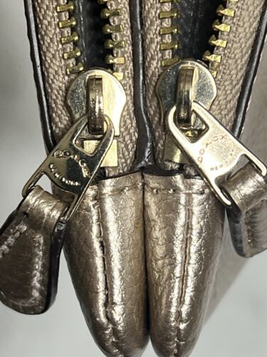 Coach Gold Double Corner Zip Wristlet In Polished Pebble Leather STYLE 54813 - Picture 8 of 10