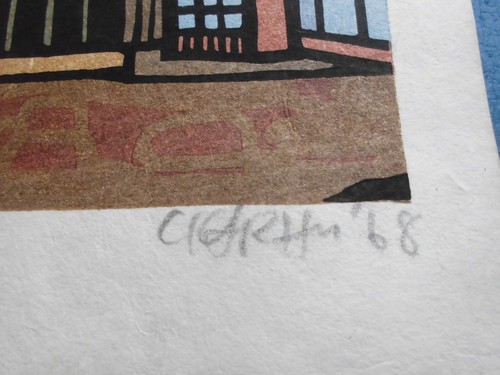 JAPANESE WOODBLOCK PRINT CLIFTON KARHU 47/50 YASE KYOTO 1968 - Picture 4 of 9