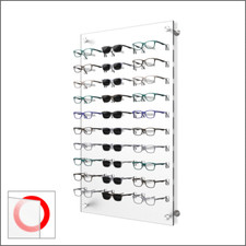  Wall mount Acrylic Optical Frame Display with Hardware - In Frosted White (30F)