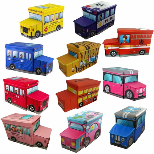 Kids Storage Box Seat Toy Stool Books Clothes Chest Childrens Girls Boys GIFT - Picture 4 of 26