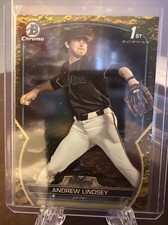 2023 1st Bowman Draft Andrew Lindsey 46/75 Yellow Lunar Crater #BDC-18 Marlins