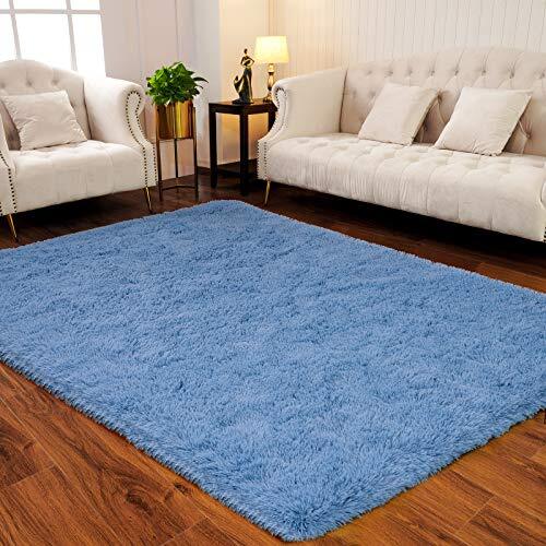  Ultra Soft Indoor Modern Area Rugs Fluffy Living Room 4' x 5.3' Cobalt Blue - Bild 4 von 4