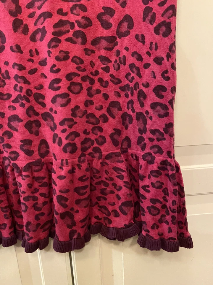 Vestido Suéter Hartstrings Talla 7-8 Ciruela Estampado Animal Manga Corta Volantes Rosa Foto 3 de 4