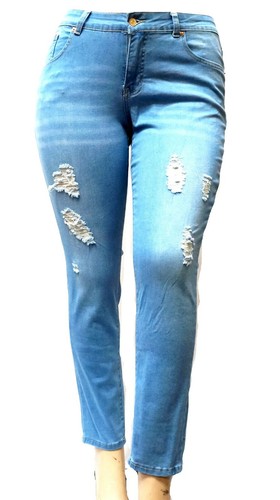 Jack david Womens Plus Size Denim Jeans Stretch Skinny Ripped Distressed - Picture 28 of 51