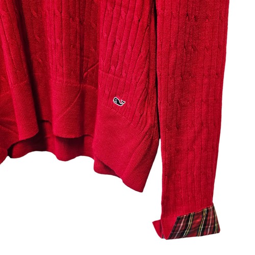 VINEYARD VINES Maglione Tartan Pullover con Polsino a Cavo Rosso XL - Foto 5 di 7