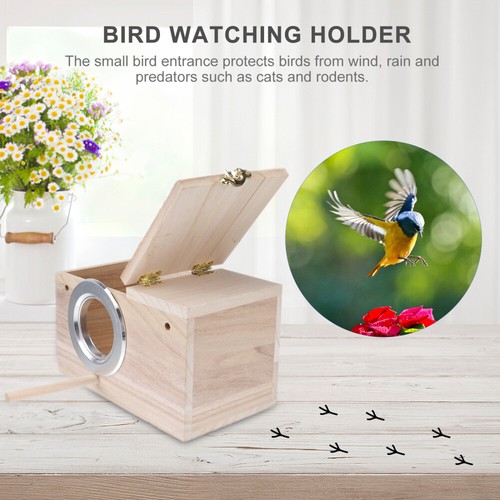 Bird remise Parrot Holder Wooden Bird Nesting Organizer Clear View Window bird house