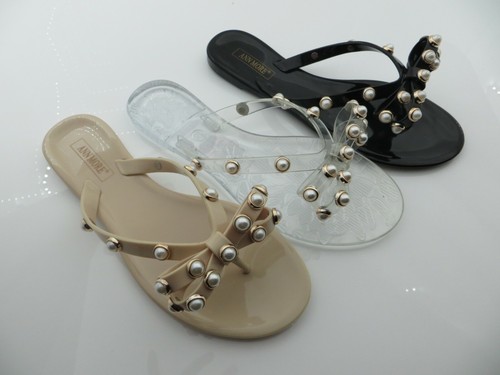Jelly Sandale ""MALAGA"" Damen Tanga Flip Flop Slipper mit Perlen - Ann More - Bild 2 von 18