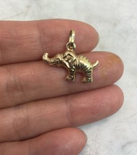 Vintage 10K Yellow Gold Elephant Charm Pendant