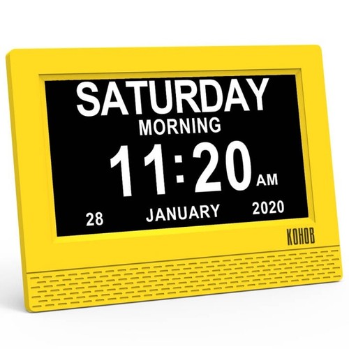 Digital calendar day alarm clock (Green) - See time and date easily! - Picture 3 of 12