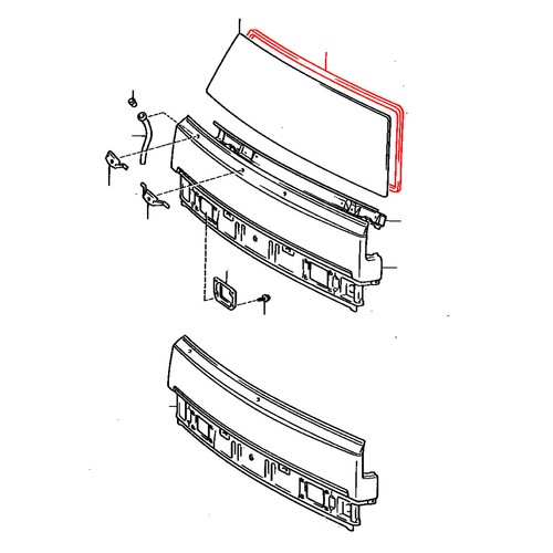 Fit Toyota Dyna 200 ToyoAce G25 BU75 76 BU85 88 WU90 FRT Windshield Weatherstrip - Picture 4 of 6