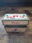 VINTAGE Metal Recipe Box (Dutch Flowers) Ohio Art Co (60's-70's)- clean & bright