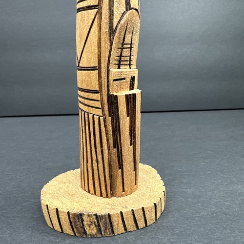 NAVAJO Native American Shalako 11.5” Wood Carved And Painted Statue signed Hemis - Picture 13 of 24